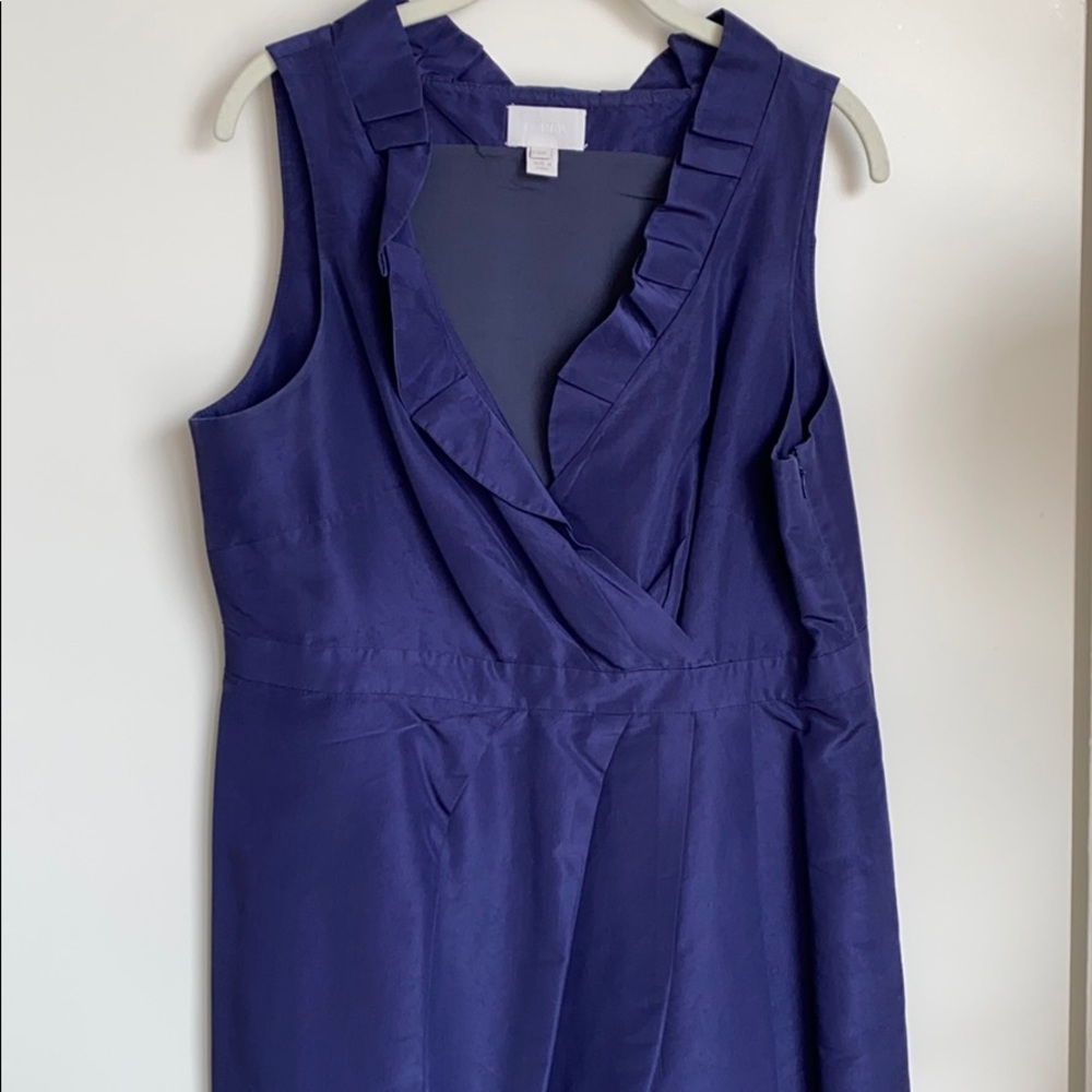 J.Crew Blakely Dress in silk taffeta, Dark Pacific